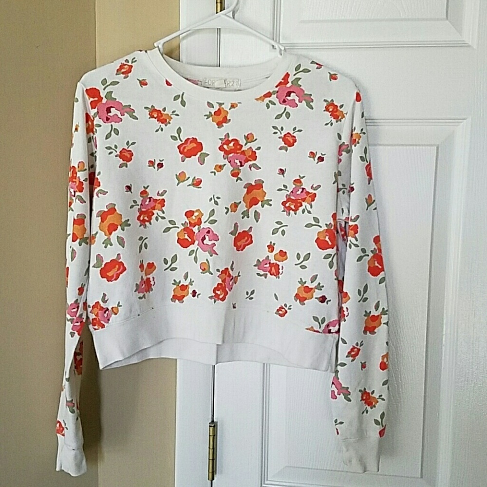 Floral long sleeve shirt, size small
